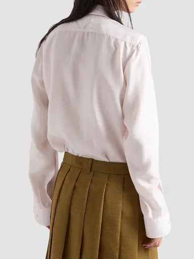 Prada Women's Silk Poplin Shirt - Pink | Thumbnail 3 Prada Women's Silk Poplin Shirt - Pink | Thumbnail 3