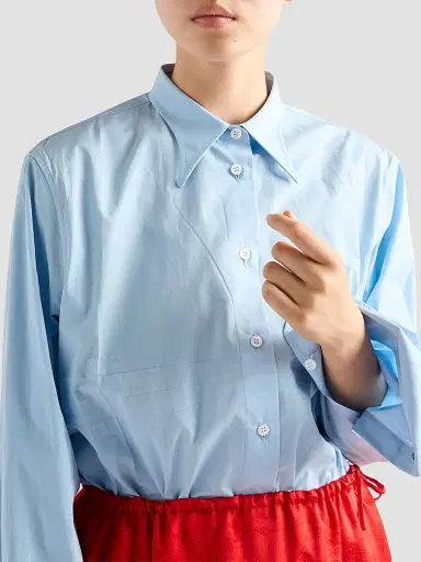 Prada Women's Poplin Shirt - Blue | Thumbnail 4