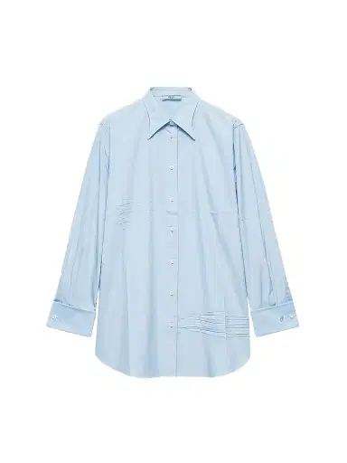 Prada Women's Poplin Shirt - Blue | Thumbnail 1