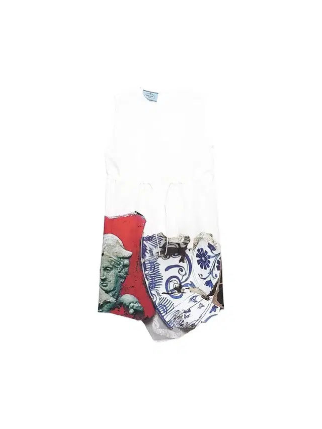 Prada Women's Printed Compact Fabric Dress - White