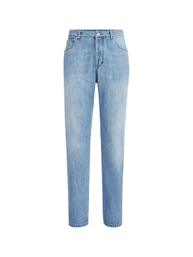 Brunello Cucinelli Men's Lightweight Denim Five-Pocket Jeans - Light Blue Denim