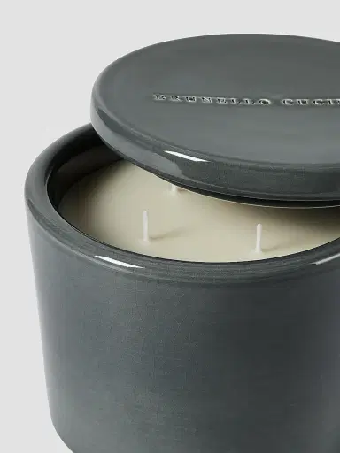Brunello Cucinelli Maxi Scented Candle in Craquelé Ceramic Vessel with Lid | Thumbnail 2 Brunello Cucinelli Maxi Scented Candle in Craquelé Ceramic Vessel with Lid | Thumbnail 2