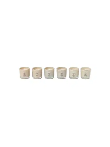 Brunello Cucinelli Set of Six Place Card Candles in Glass Holders with Logo | Thumbnail 1 Brunello Cucinelli Set of Six Place Card Candles in Glass Holders with Logo | Thumbnail 1