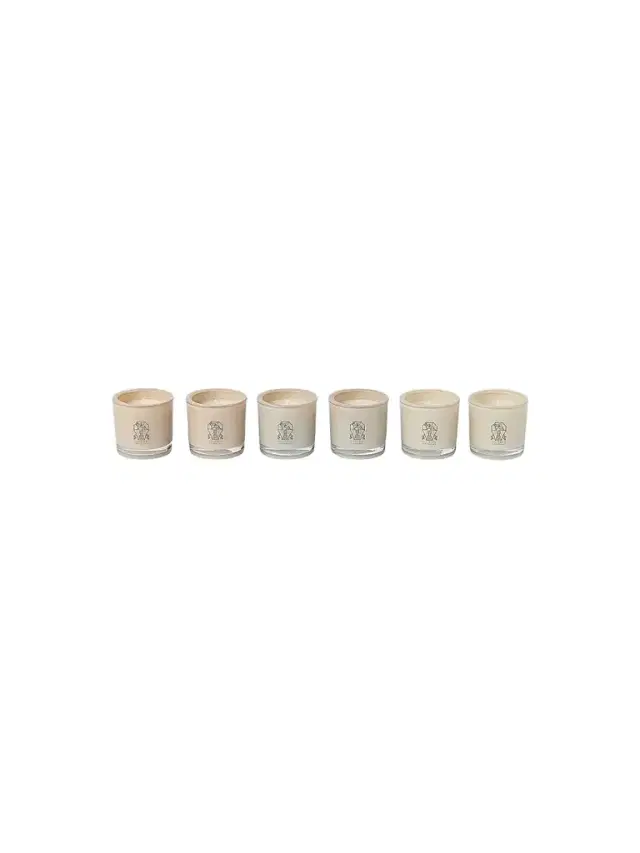 Brunello Cucinelli Set of Six Place Card Candles in Glass Holders with Logo