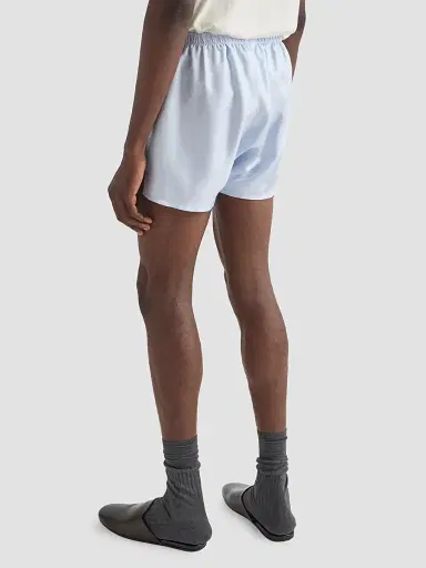 Prada Men's Silk Boxer Shorts - Blue | Thumbnail 4