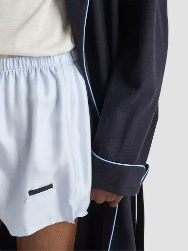 Prada Men's Silk Boxer Shorts - Blue | Thumbnail 6