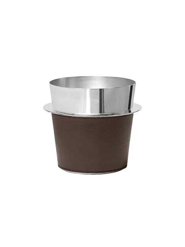 Brunello Cucinelli Silver-Plated Steel and Leather Ice Bucket - Cigar