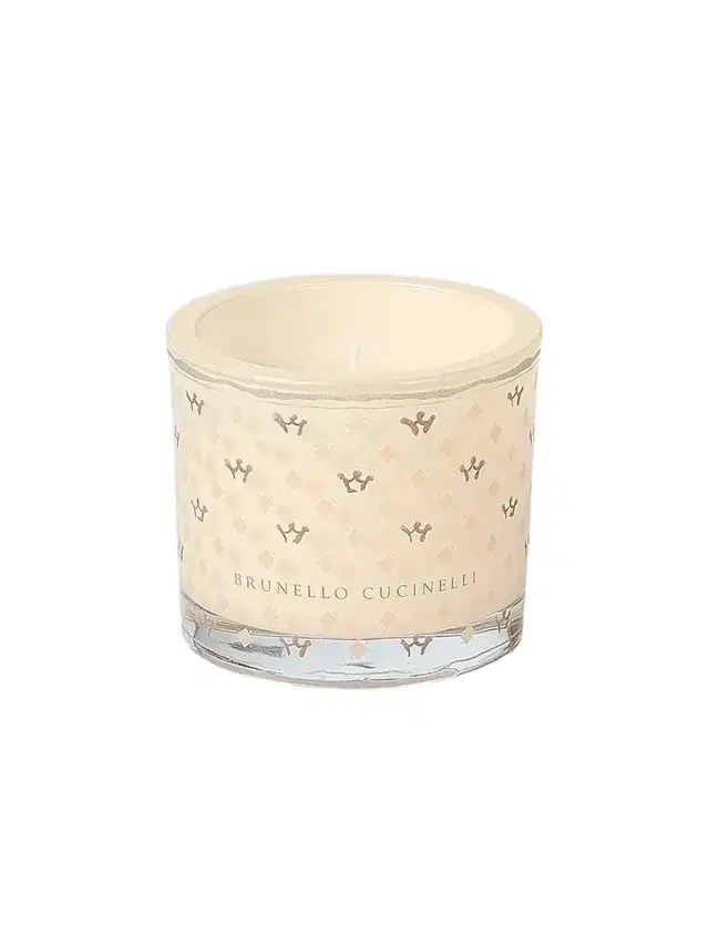 Brunello Cucinelli Candle in Small Glass Holder with Geometric Pattern - Milk