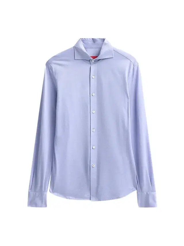 Isaia Men's Jersey Long-Sleeve Shirt - Blue - Size 18.5
