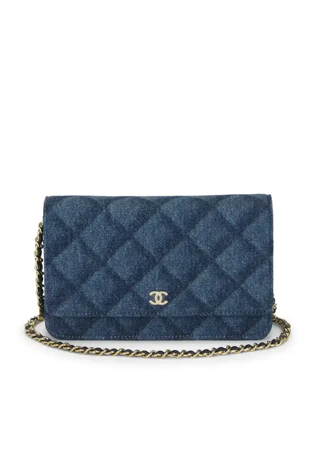 Chanel Denim Printed Wallet On Chain Chanel Denim Printed Wallet On Chain