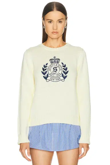 Sporty & Rich NY Crest Knitted Sweater | Thumbnail 2