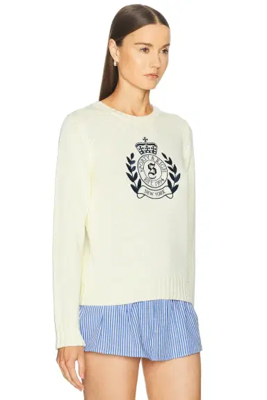 Sporty & Rich NY Crest Knitted Sweater | Thumbnail 3
