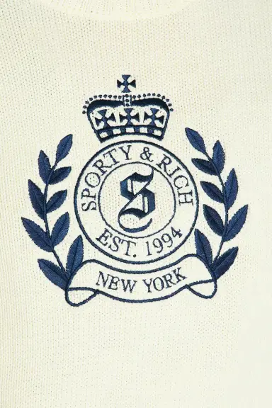 Sporty & Rich NY Crest Knitted Sweater | Thumbnail 6