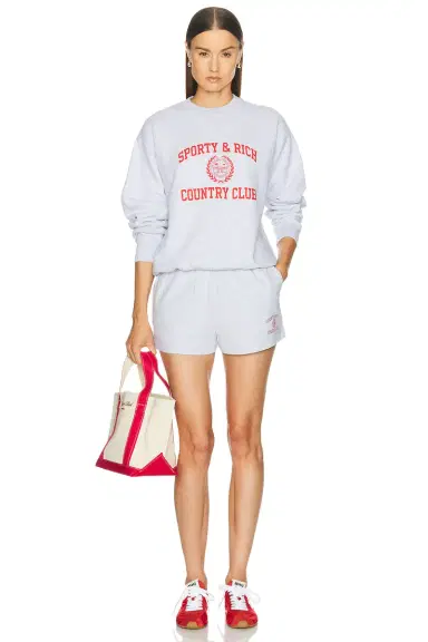 Sporty & Rich Varsity Crest Crewneck Sweatshirt | Thumbnail 4