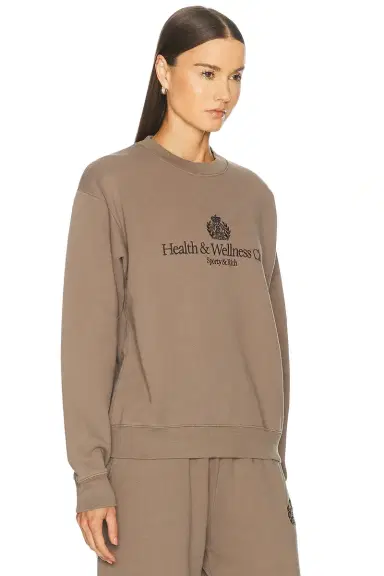Sporty & Rich H&W Crest Embroidered Crewneck Sweatshirt | Thumbnail 2