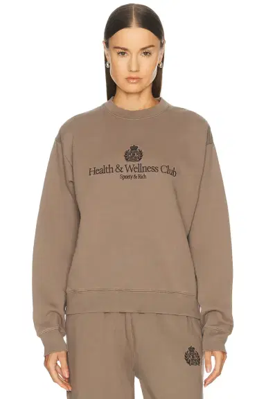 Sporty & Rich H&W Crest Embroidered Crewneck Sweatshirt | Thumbnail 1