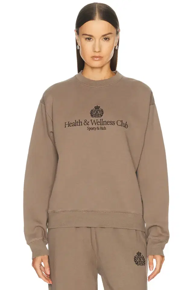 Sporty & Rich H&W Crest Embroidered Crewneck Sweatshirt