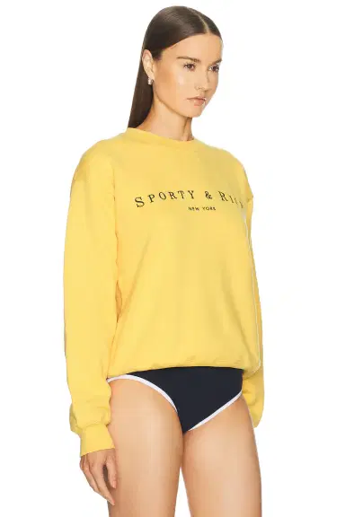 Sporty & Rich Title Embroidered Crewneck Sweatshirt | Thumbnail 2