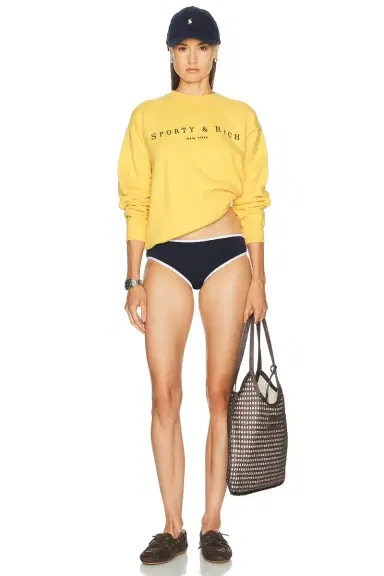 Sporty & Rich Title Embroidered Crewneck Sweatshirt | Thumbnail 4