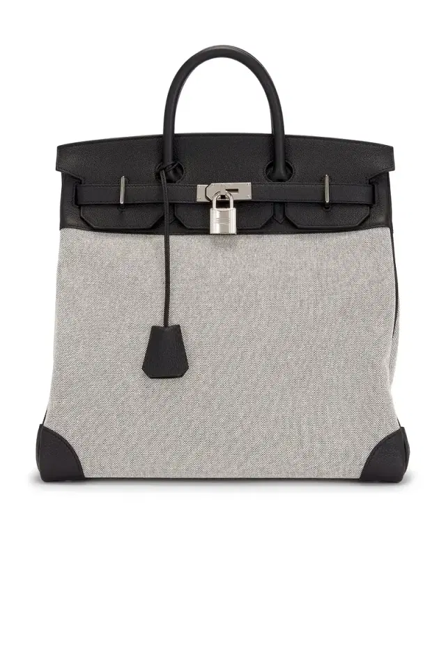FWRD Renew Hermes Toile & Evercolor Haut A Courroies Birkin 40 Handbag
