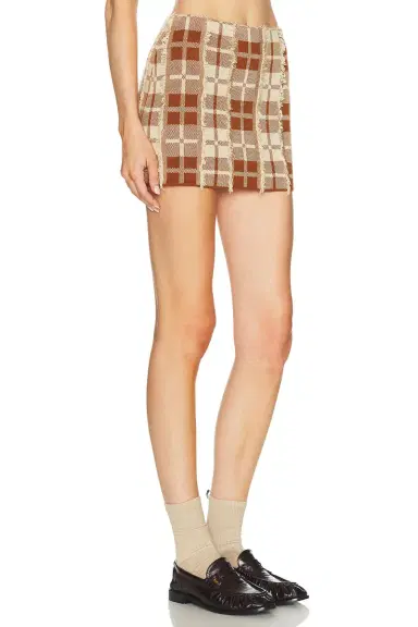 Guest In Residence Fringe Plaid Mini Skirt | Thumbnail 2
