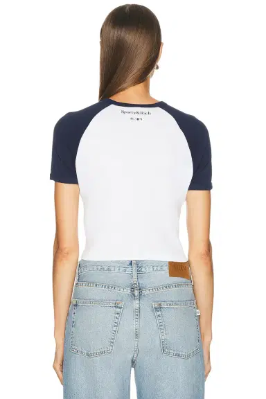 Sporty & Rich x Yankees Arch Baby Baseball Tee | Thumbnail 3