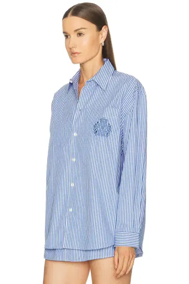 Sporty & Rich NY Crest Oversized Shirt | Thumbnail 2 Sporty & Rich NY Crest Oversized Shirt | Thumbnail 2