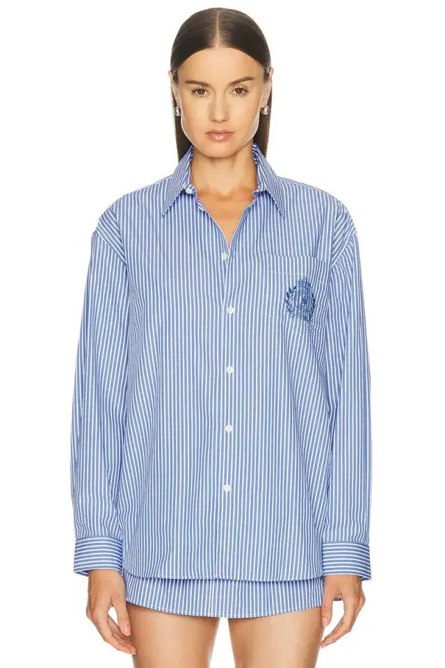 Sporty & Rich NY Crest Oversized Shirt