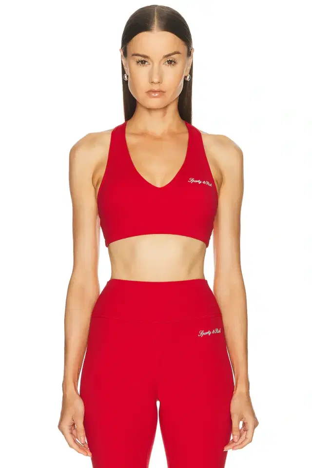 Signature Logo V-neck Sports Bra