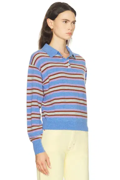 Guest In Residence Collegiate Stripe Polo Sweater | Thumbnail 2