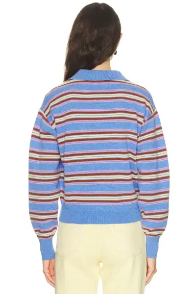Guest In Residence Collegiate Stripe Polo Sweater | Thumbnail 3
