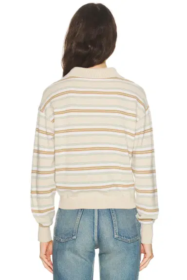 Guest In Residence Collegiate Stripe Polo Sweater | Thumbnail 3