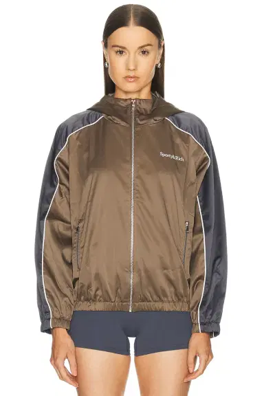 Sporty & Rich Serif Logo Gym Jacket | Thumbnail 2 Sporty & Rich Serif Logo Gym Jacket | Thumbnail 2