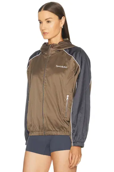 Sporty & Rich Serif Logo Gym Jacket | Thumbnail 3 Sporty & Rich Serif Logo Gym Jacket | Thumbnail 3
