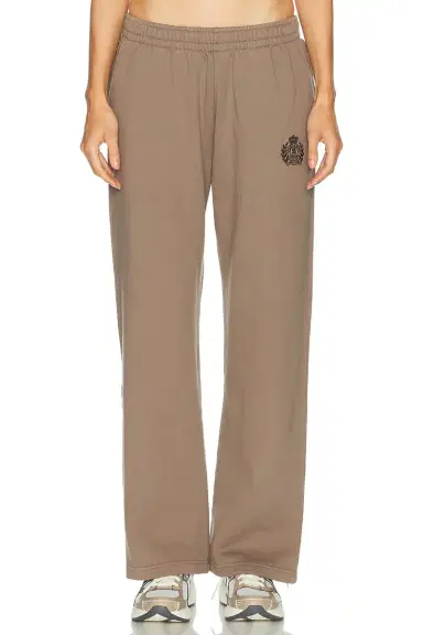 Sporty & Rich NY Crest Embroidered Wide Sweatpant | Thumbnail 1 Sporty & Rich NY Crest Embroidered Wide Sweatpant | Thumbnail 1