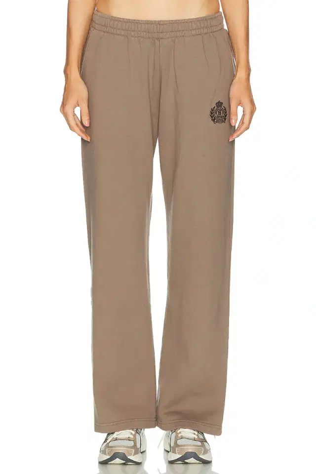Sporty & Rich NY Crest Embroidered Wide Sweatpant