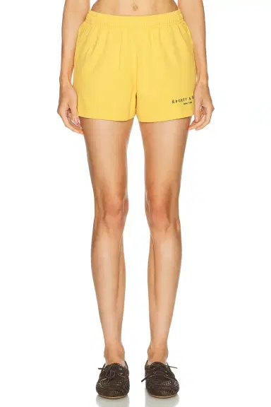 Sporty & Rich Title Embroidered Disco Short | Thumbnail 1 Sporty & Rich Title Embroidered Disco Short | Thumbnail 1