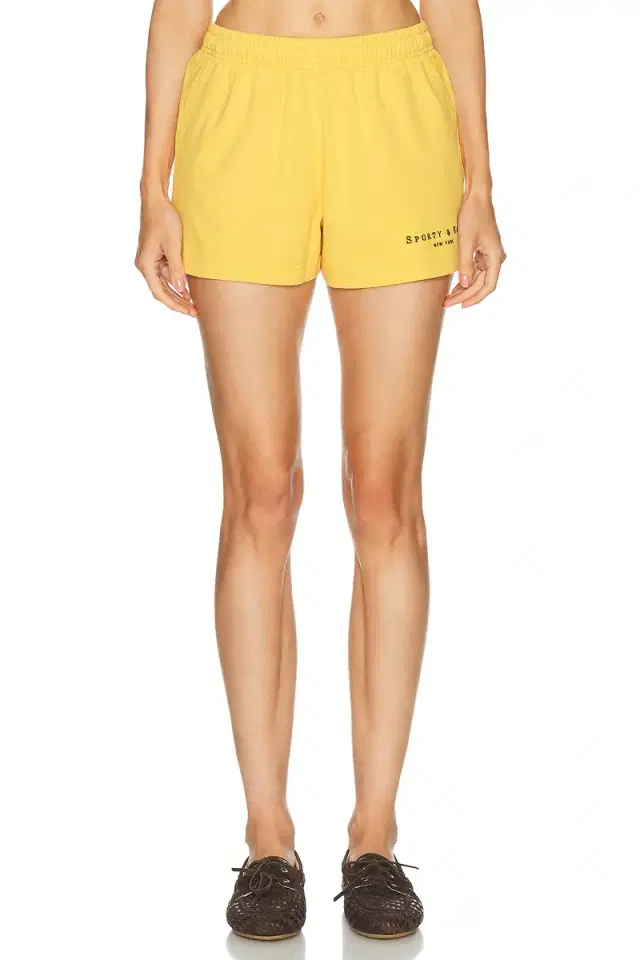 Sporty & Rich Title Embroidered Disco Short