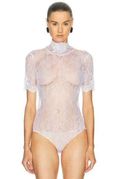 Valentino Lace Jersey Bodysuit Top | Thumbnail 2 Valentino Lace Jersey Bodysuit Top | Thumbnail 2