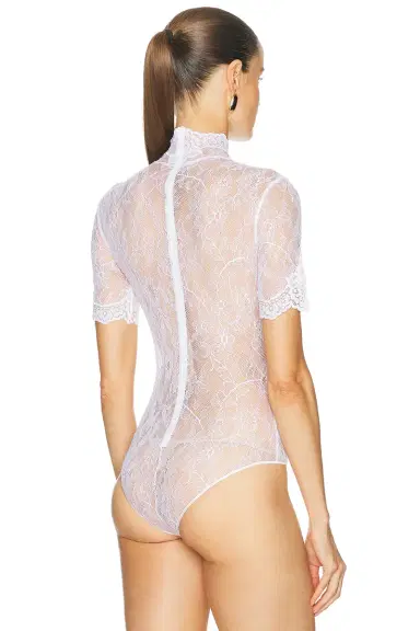 Valentino Lace Jersey Bodysuit Top | Thumbnail 4 Valentino Lace Jersey Bodysuit Top | Thumbnail 4