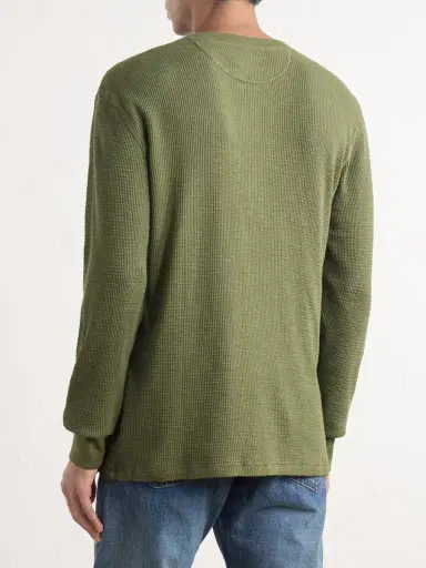 RRL Waffle-Knit Cotton-Jersey Henley T-Shirt - Men | Thumbnail 4