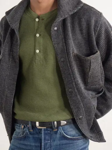 RRL Waffle-Knit Cotton-Jersey Henley T-Shirt - Men | Thumbnail 5
