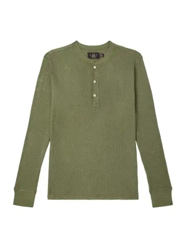 RRL Waffle-Knit Cotton-Jersey Henley T-Shirt - Men | Thumbnail 1