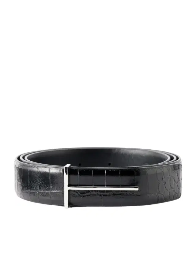 2.5 cm Croc-Effect Leather Belt - Men