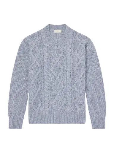 PIACENZA 1733 Cable-Knit Alpaca and Wool-Blend Sweater - Men | Thumbnail 1