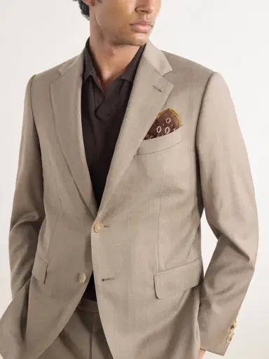 Zegna Printed Wool Pocket Square - Men | Thumbnail 2 Zegna Printed Wool Pocket Square - Men | Thumbnail 2
