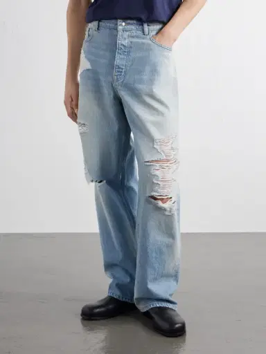 Nahmias Wide-Leg Distressed Jeans - Men | Thumbnail 3