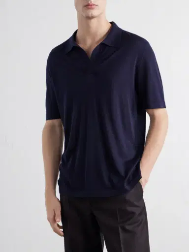 Gabriela Hearst Stendhal Cashmere and Silk-Blend Polo Shirt - Men | Thumbnail 3