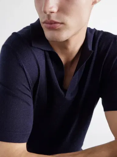 Gabriela Hearst Stendhal Cashmere and Silk-Blend Polo Shirt - Men | Thumbnail 5