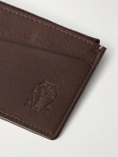 Brunello Cucinelli Logo-Debossed Leather Zipped Cardholder - Men | Thumbnail 3